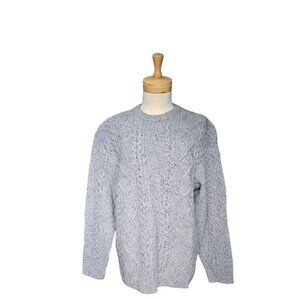 Levi's Men's Gray Wool Fisherman Cable Knit Sweater